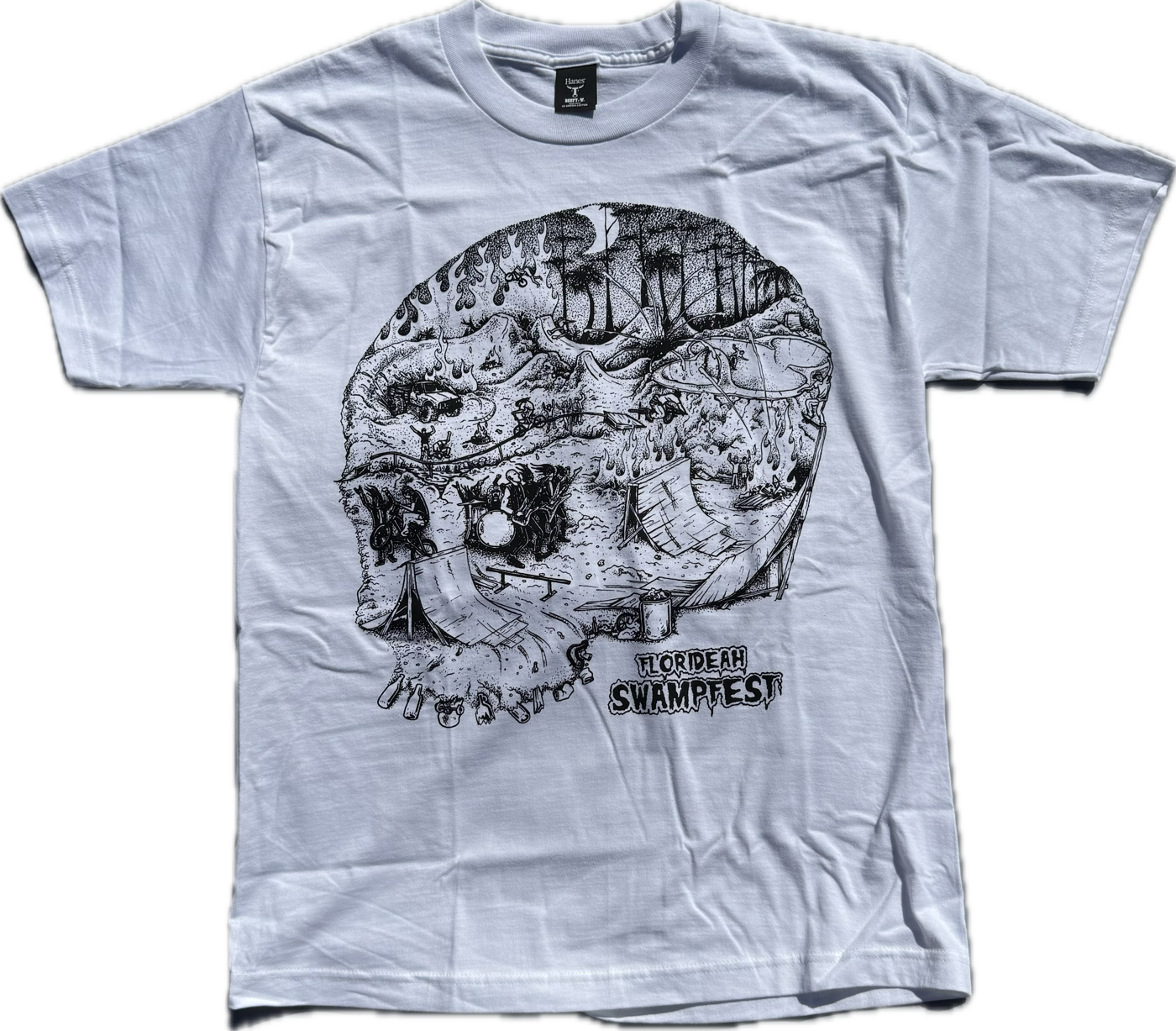 Swampfest 2025 White Skull Shirt