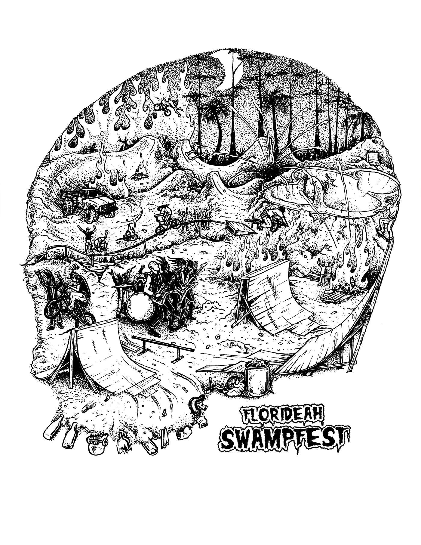 Swampfest 2025 Black Skull Shirt