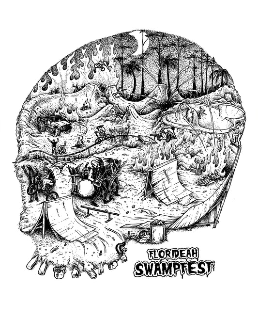 Swampfest 2025 Black Skull Shirt