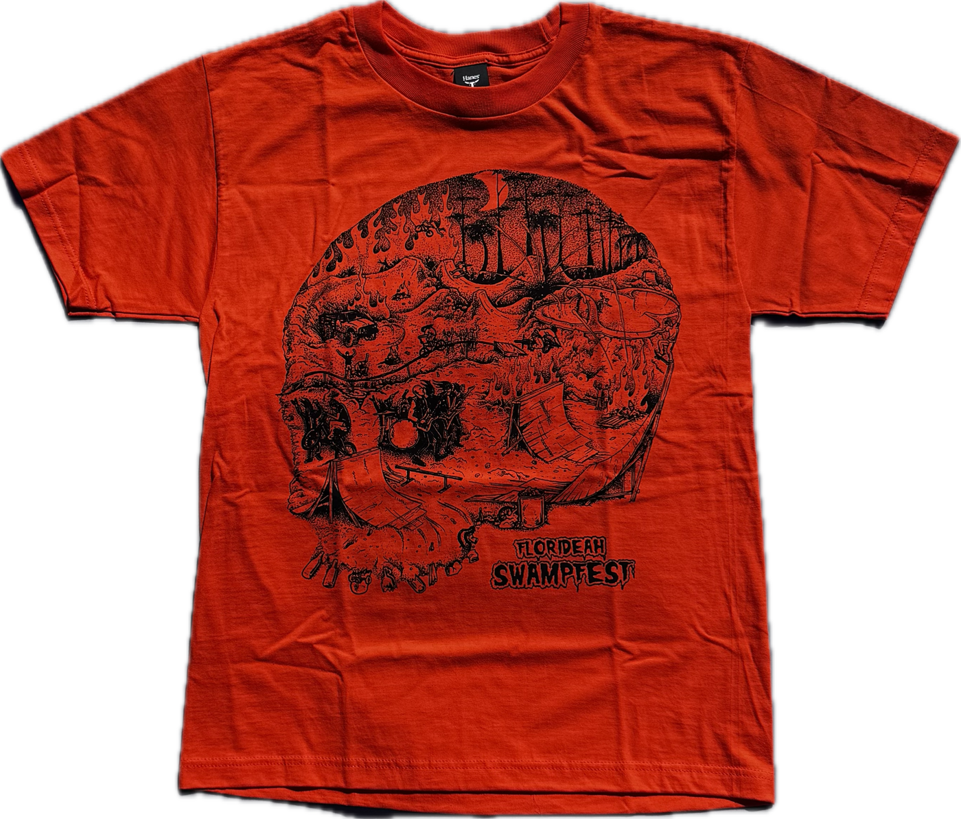 Swampfest 2025 Orange Skull Shirt